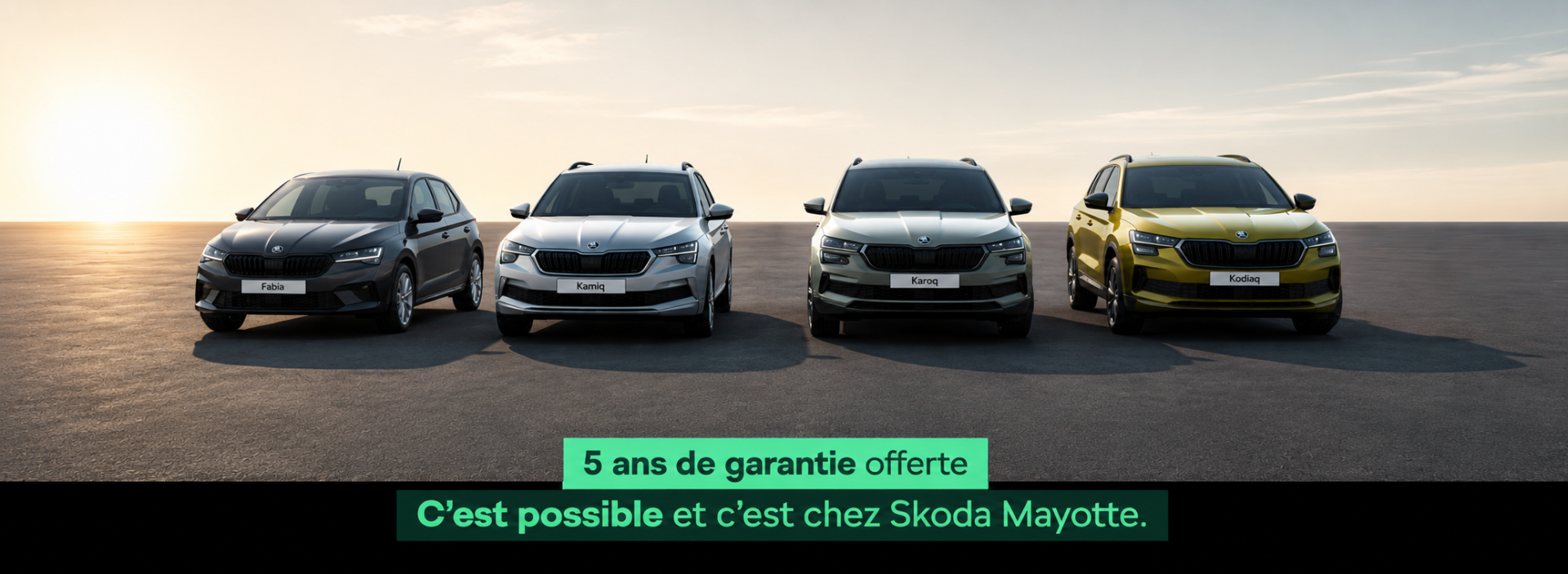 Škoda Fabia, Kamiq, Karoq et Kodiaq — 5 ans de garantie commerciale chez Škoda Mayotte